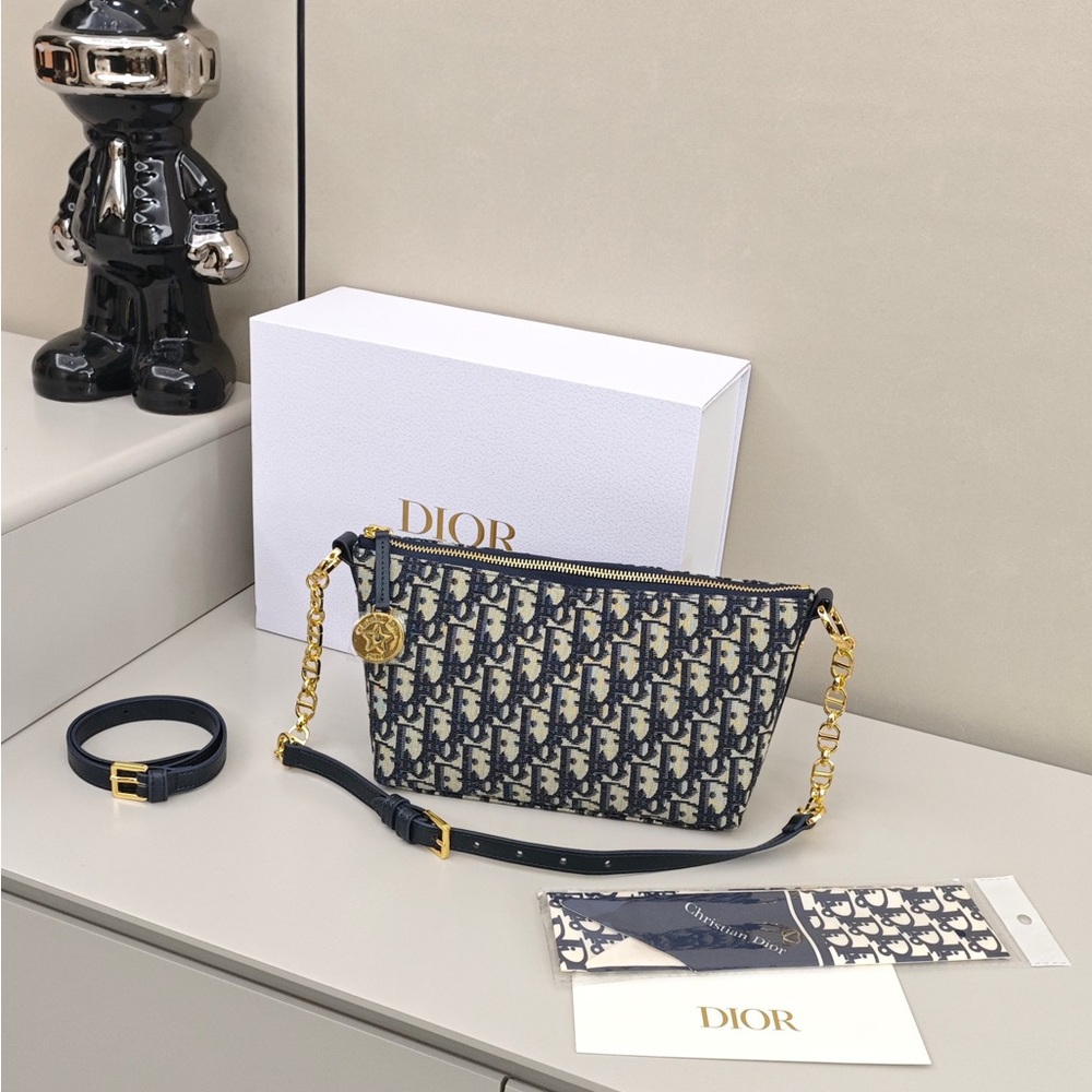 Dior Blue and Gold Crossbody Bag